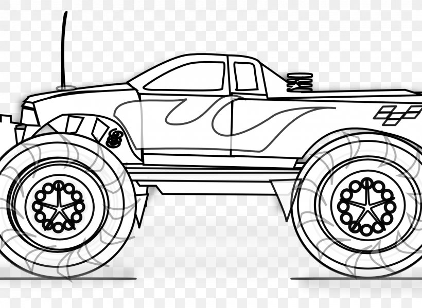 Pickup Truck Thames Trader Coloring Book Car Monster Truck, PNG, 1600x1170px, Pickup Truck, Automotive Design, Automotive Tire, Black And White, Car Download Free