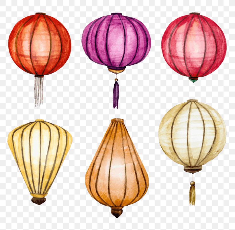 Vector Graphics Paper Lantern Royalty-free Drawing, PNG, 804x804px, Paper Lantern, Chinese New Year, Drawing, Hot Air Balloon, Lantern Download Free