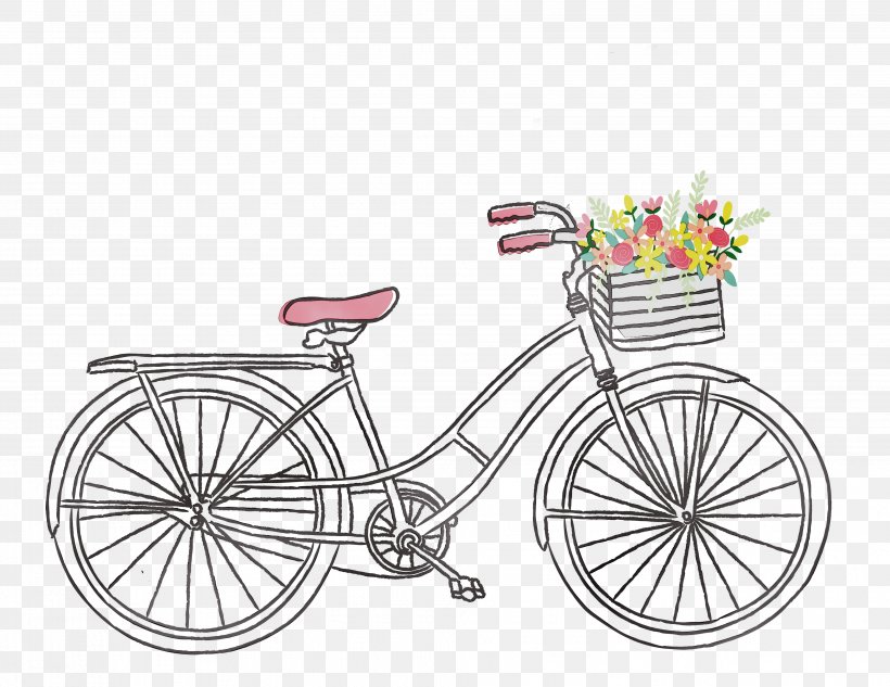 Image Art Painting Canvas Drawing, PNG, 3926x3034px, Art, Bicycle, Bicycle Accessory, Bicycle Basket, Bicycle Drivetrain Part Download Free