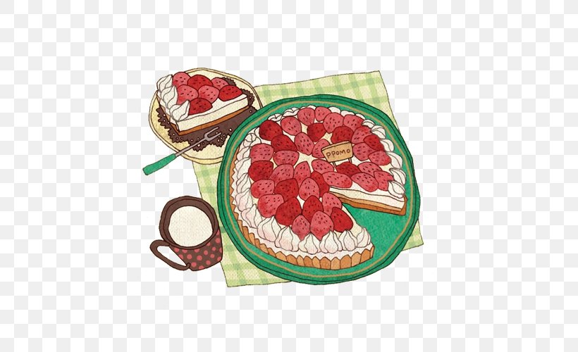 Jajangmyeon Birthday Cake Takoyaki Food Illustration, PNG, 500x500px, Watercolor, Cartoon, Flower, Frame, Heart Download Free