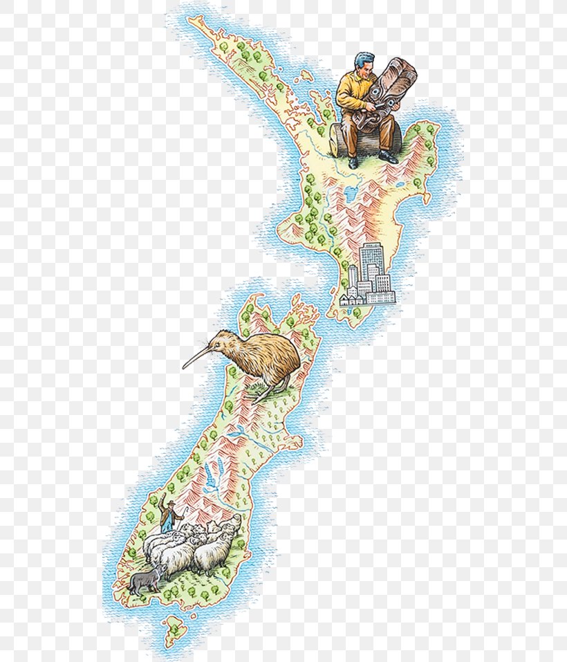New Zealand North Island Brown Kiwi Map Royalty-free Illustration, PNG, 523x957px, New Zealand, Art, Drawing, Fictional Character, Kiwi Download Free