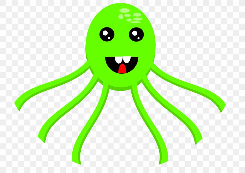 Octopus Clip Art, PNG, 2400x1697px, Octopus, Cartoon, Drawing, Emoticon, Green Download Free