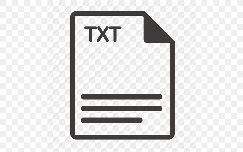 Text File Computer File, PNG, 512x512px, Text File, Area, Black And White, Brand, Data Conversion Download Free