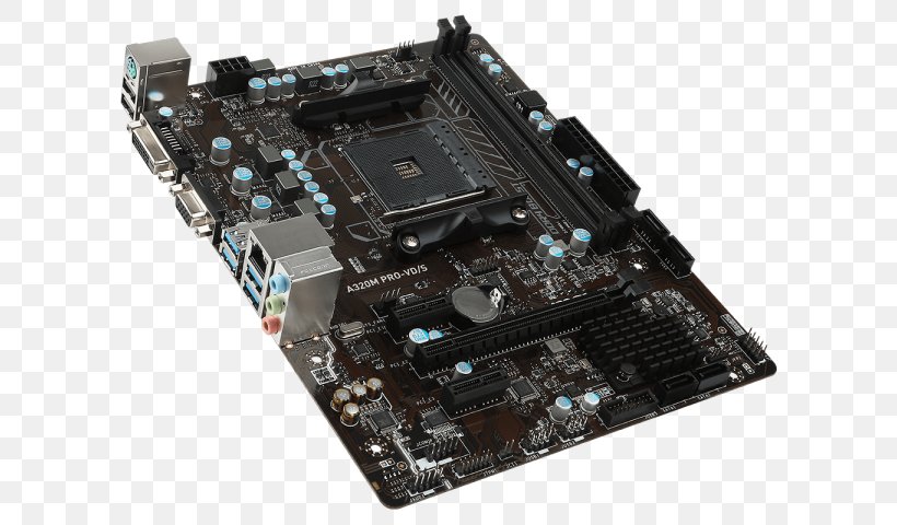 Socket AM4 Motherboard MicroATX MSI A320M PRO-VD/S, PNG, 600x480px, Socket Am4, Athlon, Atx, Central Processing Unit, Chipset Download Free