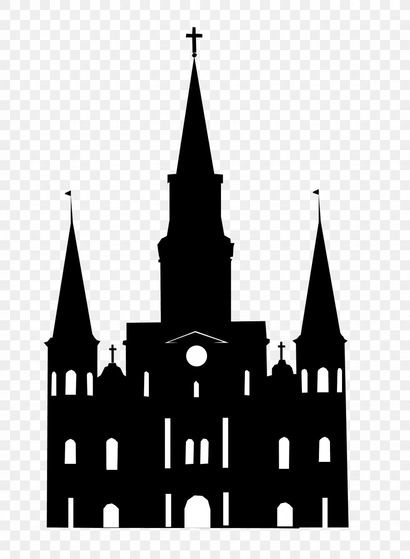St. Louis Cathedral Jackson Square Clip Art, PNG, 1707x2326px, St Louis Cathedral, Black And White, Building, Cathedral, Facade Download Free
