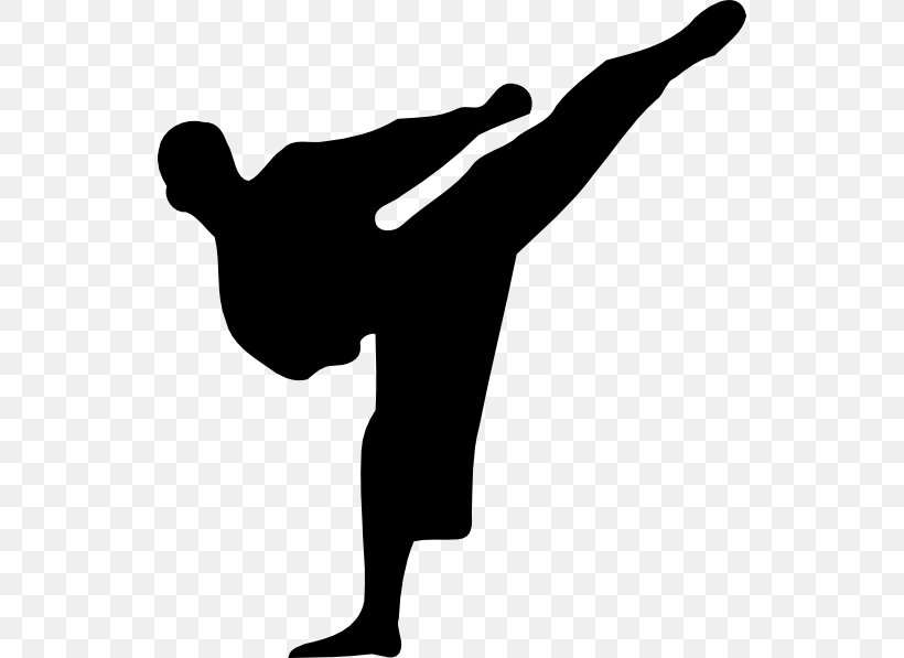 Karate Kickboxing Martial Arts Clip Art, PNG, 534x597px, Karate, Arm, Black And White, Boxing, Combat Download Free
