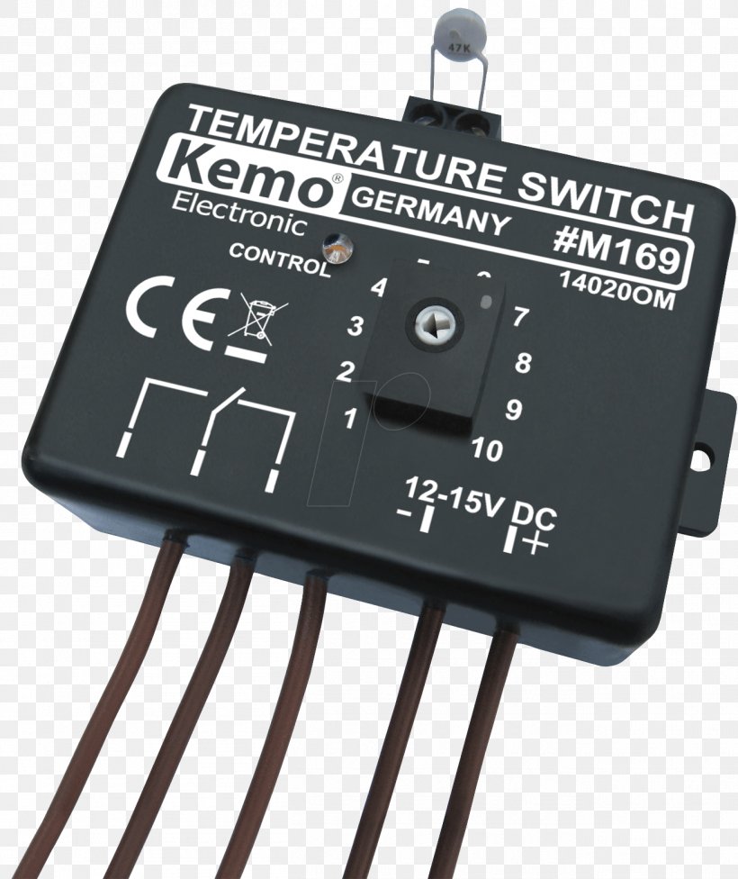 Electrical Switches Temperature Switch Component Kemo M169A 12 Vdc 0 Up To 100 °C Temperaturschalter Electronics Thermostat, PNG, 1310x1560px, Electrical Switches, Celsius, Dctodc Converter, Direct Current, Electric Potential Difference Download Free