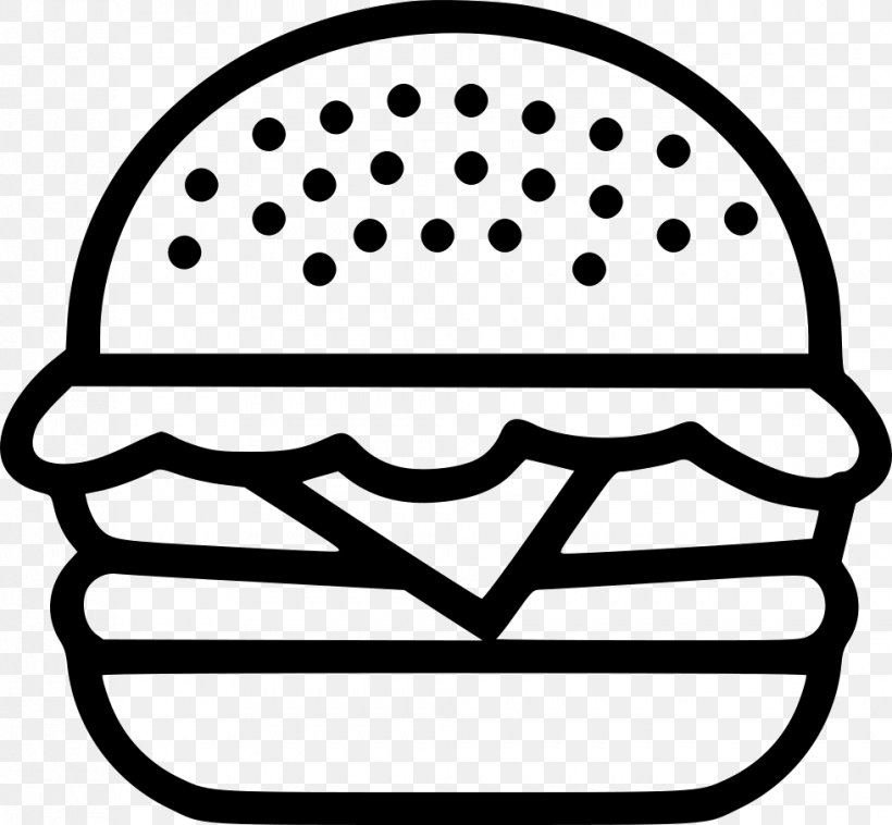 Hamburger Button Junk Food Fast Food Barbecue, PNG, 980x906px, Hamburger, Barbecue, Black And White, Cheeseburger, Fast Food Download Free