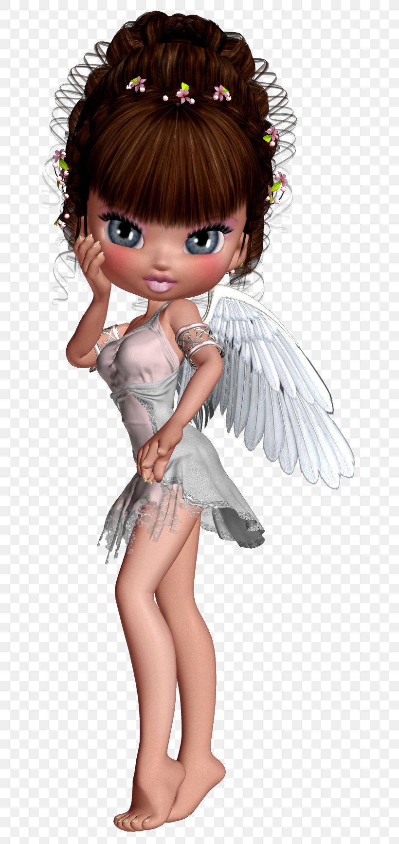 3D Computer Graphics Cartoon Angel Animation 3D Modeling, PNG, 730x1735px, Watercolor, Cartoon, Flower, Frame, Heart Download Free