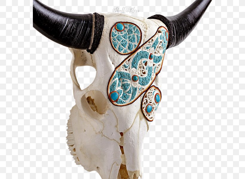 Cattle Turquoise Skull XL Horns, PNG, 600x600px, Cattle, Barbed Wire, Bone, Cart, Color Download Free