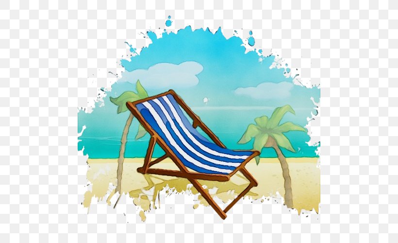 Watercolor Summer, PNG, 500x500px, Watercolor, Caribbean, Chaise Longue, Computer, Folding Chair Download Free