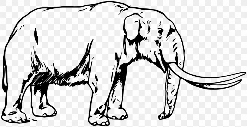 African Elephant Indian Elephant Quaternary Extinction Event Pleistocene Megafauna, PNG, 1047x541px, African Elephant, Animal, Animal Figure, Artwork, Black And White Download Free