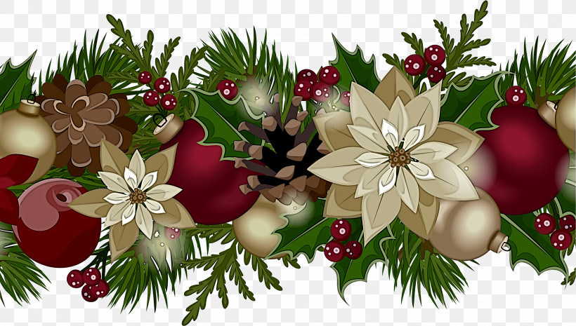 Christmas Ornament, PNG, 3001x1702px, Plant, Bouquet, Branch, Christmas, Christmas Decoration Download Free
