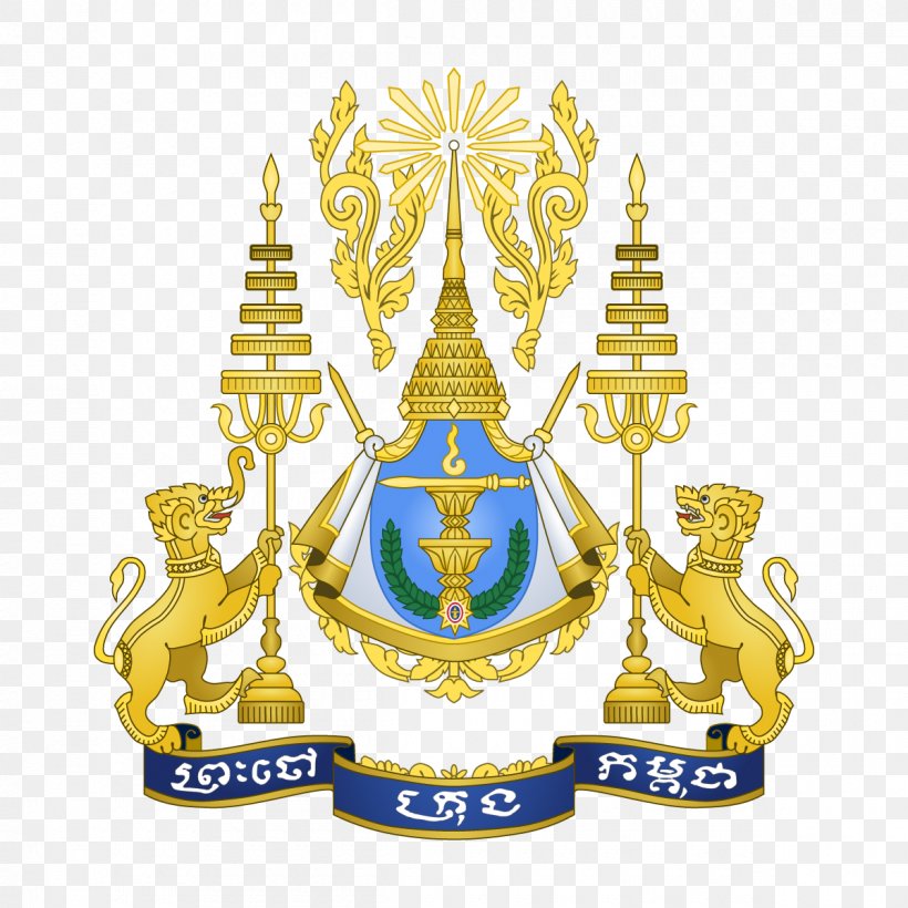 Royal Arms Of Cambodia Stock Illustration Khmer Empire, PNG, 1200x1200px, Cambodia, Coat Of Arms, Crest, Gold, Khmer Empire Download Free