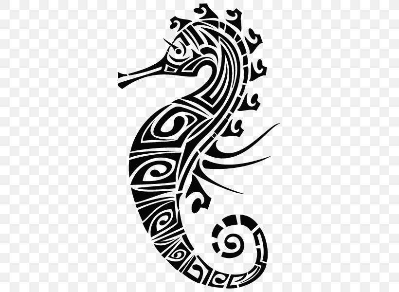 Seahorse Polynesia Tattoo Māori People, PNG, 600x600px, Seahorse, Abziehtattoo, Art, Black And White, Drawing Download Free