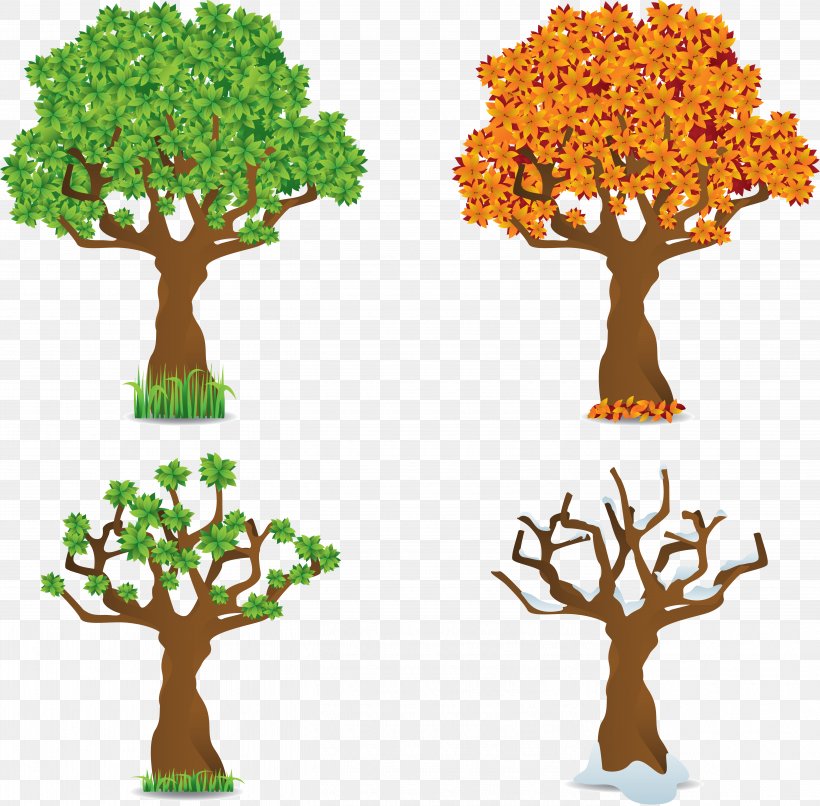 Seasons, PNG, 5373x5286px, Season, Art, Autumn, Branch, Color Download Free