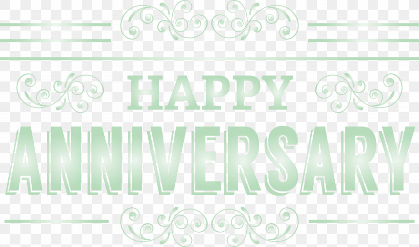 Happy Anniversary, PNG, 3000x1778px, Happy Anniversary, Area, Green, Line, Logo Download Free