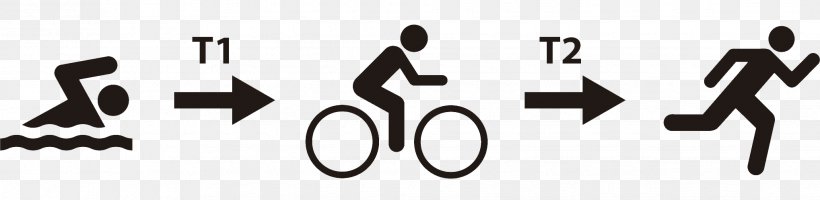 Triathlon Cycling Swimming Running Sport, PNG, 2038x498px, Triathlon, Bicycle, Black And White, Brand, Cycling Download Free