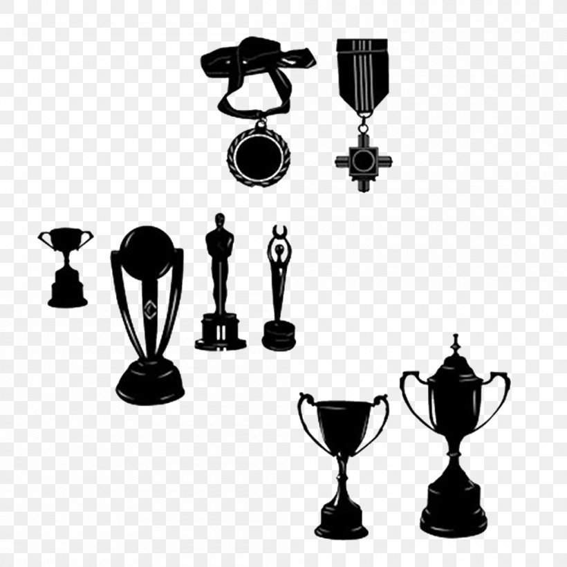Trophy Medal Royalty-free Clip Art, PNG, 1000x1000px, Trophy, Award, Black And White, Gold Medal, Lamp Download Free