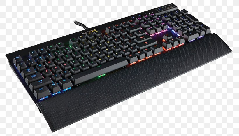 Computer Keyboard Corsair Gaming K70 RGB Mechanical English, PNG, 800x466px, Computer Keyboard, Backlight, Cherry, Computer Accessory, Computer Component Download Free