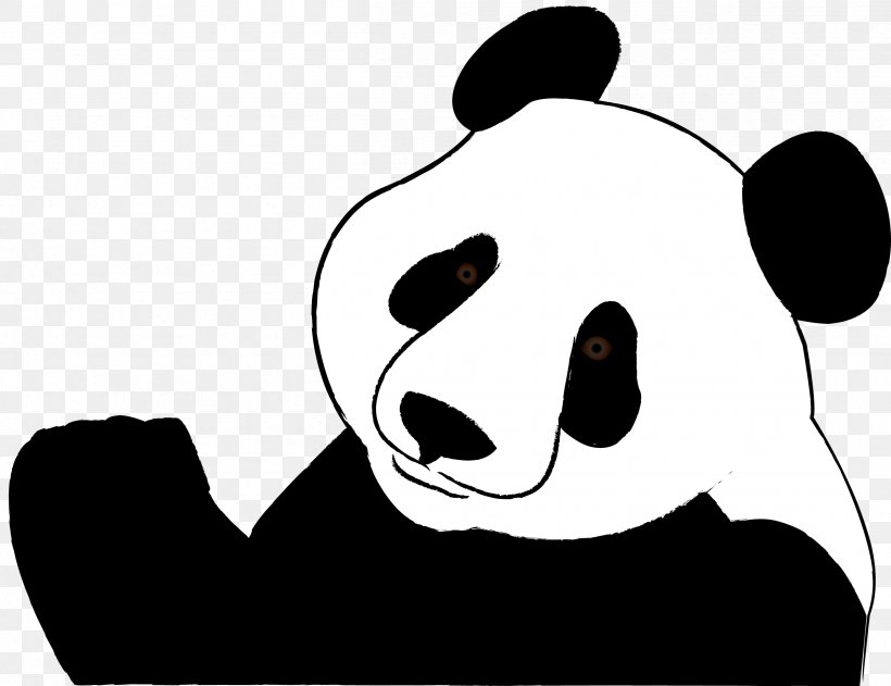 Giant Panda Red Panda Bear Black And White Clip Art, PNG, 2514x1936px, Watercolor, Cartoon, Flower, Frame, Heart Download Free