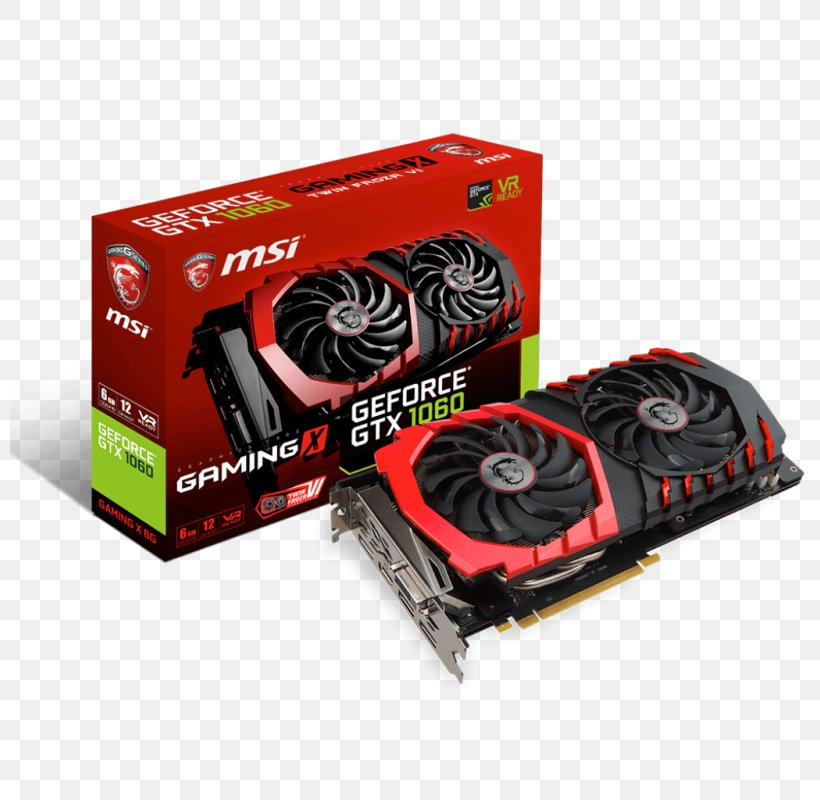 Graphics Cards & Video Adapters NVIDIA GeForce GTX 1060 GDDR5 SDRAM 英伟达精视GTX Micro-Star International, PNG, 800x800px, Graphics Cards Video Adapters, Cable, Computer Component, Computer Cooling, Conventional Pci Download Free