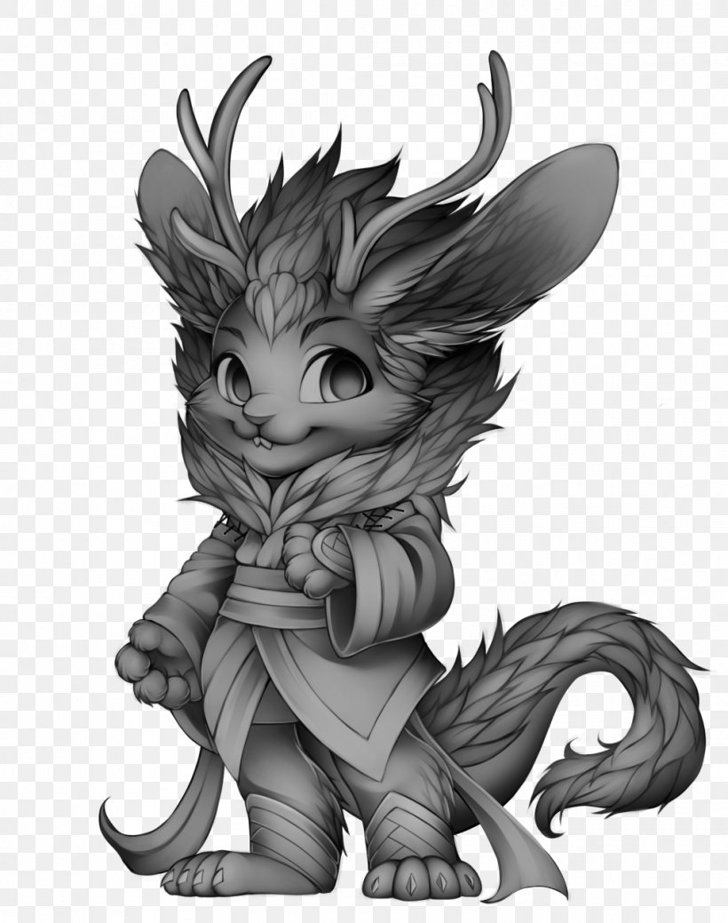 Cat Legendary Creature Rabbit Jackalope Dragon, PNG, 1010x1280px, Cat, Animal, Art, Black And White, Carnivoran Download Free