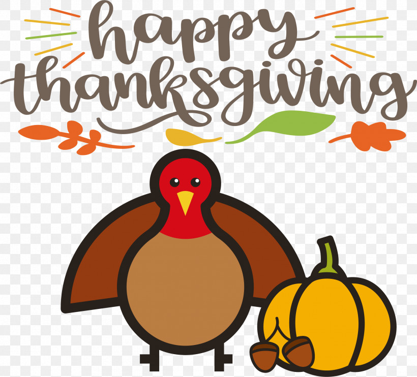 Happy Thanksgiving Turkey, PNG, 2551x2310px, Happy Thanksgiving, Beak, Birds, Cartoon, Duck Download Free