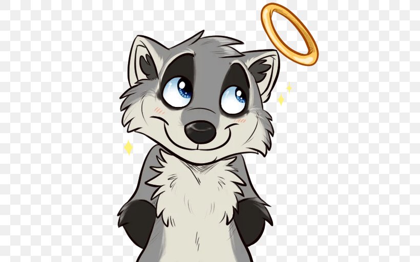 Sticker Whiskers Raccoon Telegram Dog, PNG, 512x512px, Sticker, Bear, Carnivoran, Cartoon, Cat Download Free