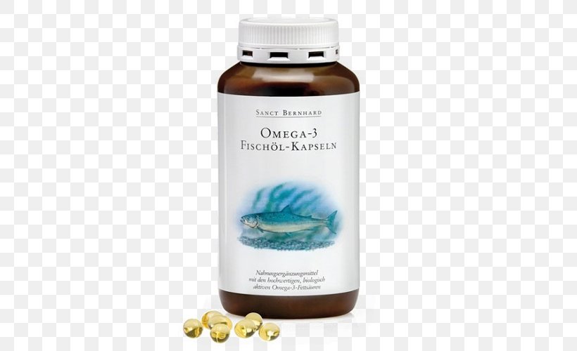 Dietary Supplement Kräuterhaus Sanct Bernhard Acid Gras Omega-3 Fish Oil Capsule, PNG, 500x500px, Dietary Supplement, Capsule, Docosahexaenoic Acid, Eicosapentaenoic Acid, Fatty Acid Download Free