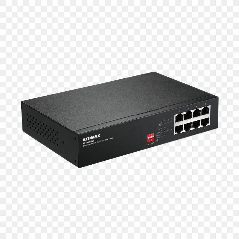 Ethernet Hub Power Over Ethernet Network Switch Fast Ethernet, PNG, 1000x1000px, Ethernet Hub, Computer Network, Computer Port, Edimax, Electronic Device Download Free