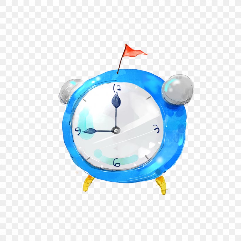 Watercolor Painting Cartoon Illustration, PNG, 1000x1000px, Watercolor Painting, Alarm Clock, Art, Blue, Cartoon Download Free