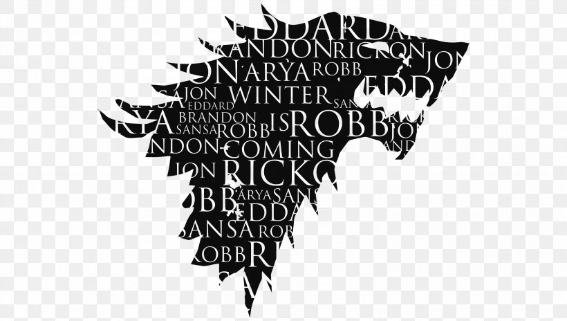 Winter Is Coming Game Of Thrones House Stark YouTube Arya Stark, PNG, 3402x1928px, Winter Is Coming, Arya Stark, Black And White, Brand, D B Weiss Download Free