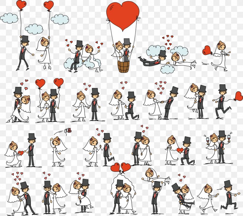 Wedding Invitation Cartoon Illustration, PNG, 1000x890px, Wedding Invitation, Art, Bride, Bridegroom, Cartoon Download Free