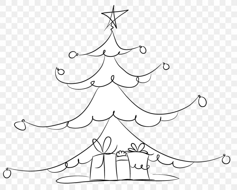 Christmas Tree Christmas Ornament Spruce Clip Art, PNG, 1186x955px, Christmas Tree, Area, Art, Artwork, Black And White Download Free