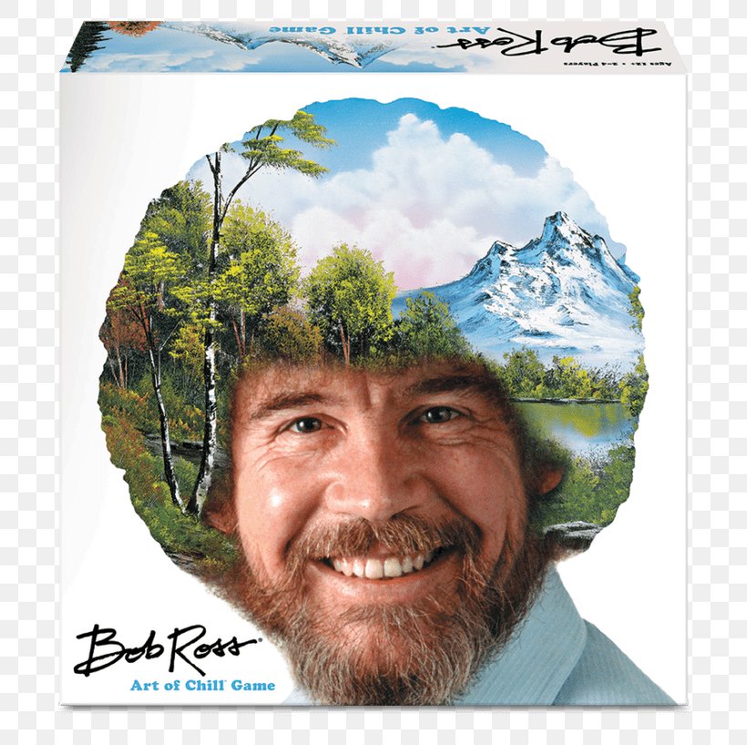 Big G Creative Bob Ross The Art Of Chill Board Game More Of The Joy Of Painting Gen Con, PNG, 768x817px, Bob Ross, Art, Artist, Beard, Board Game Download Free