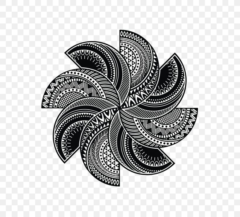 Coloring Book Zentangle Doodle Mandala Drawing, PNG, 740x740px, Coloring Book, Adult, Art, Black And White, Book Download Free