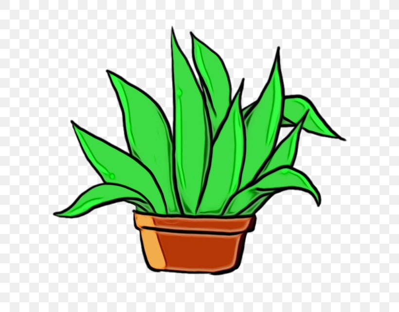 Flowerpot Houseplant Leaf Plant Clip Art, PNG, 640x640px, Watercolor, Aloe, Flower, Flowerpot, Grass Download Free