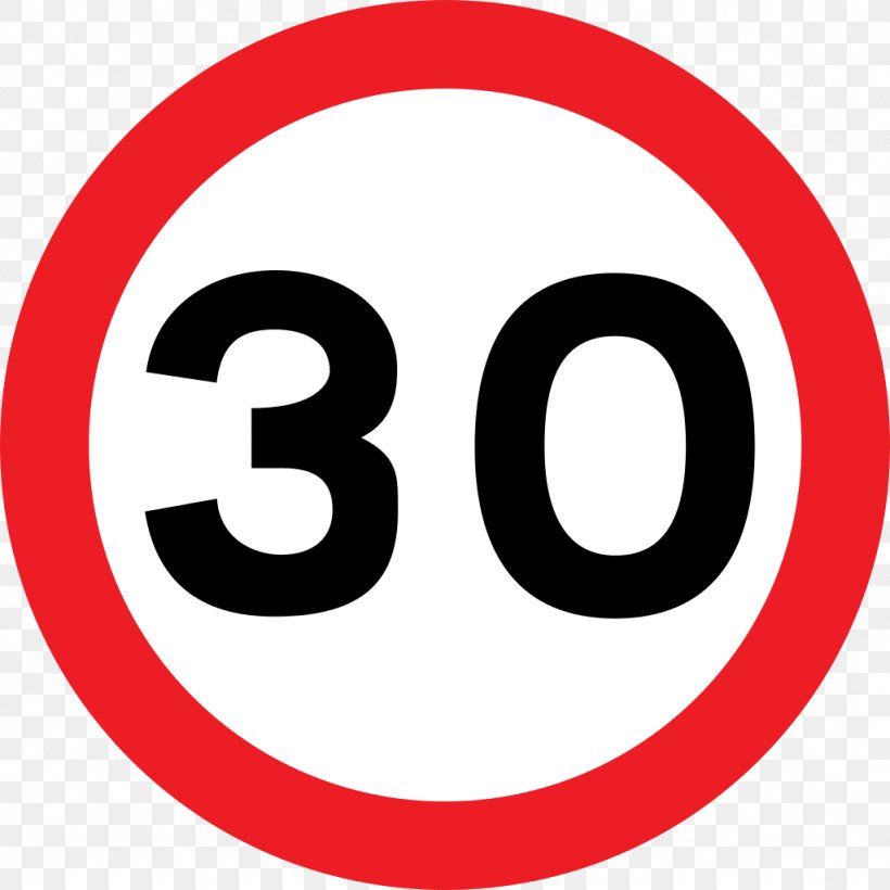 Traffic Sign The Highway Code Speed Limit Road 30 Km h Zone PNG 