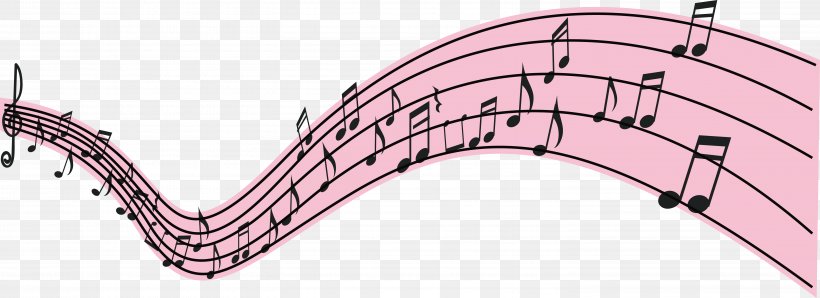 Pink Musical Note Staff, PNG, 5914x2150px, Watercolor, Cartoon, Flower, Frame, Heart Download Free