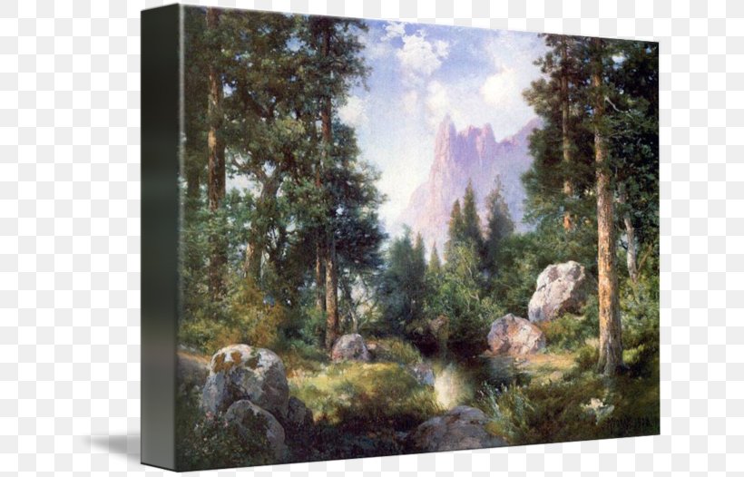 Sentinel Rock Woodland Moran Watercolor Painting, PNG, 650x526px, Woodland, Art, Biome, Canvas, Ecosystem Download Free