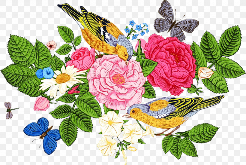 Garden Roses, PNG, 1600x1073px, Watercolor, Bouquet, Butterfly, Cut Flowers, Embroidery Download Free