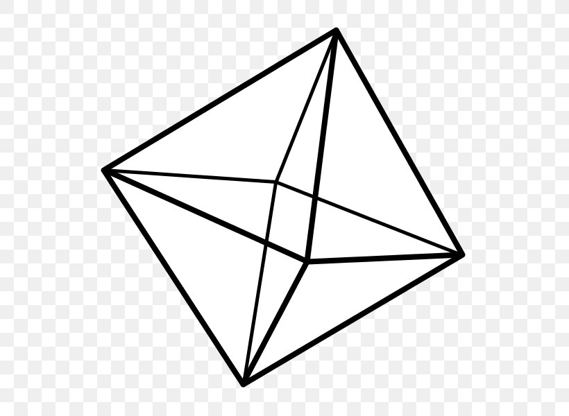 Octahedron Octahedral Molecular Geometry Triangle Symmetry, PNG, 600x600px, Octahedron, Area, Birth, Black And White, Clay Minerals Download Free