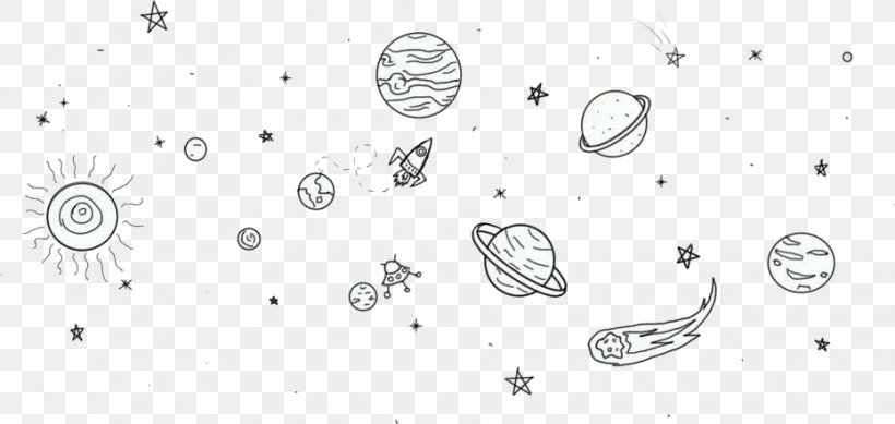 Outer Space Drawing, PNG, 931x442px, Space, Astronomy, Black And White, Body Jewelry, Doodle Download Free