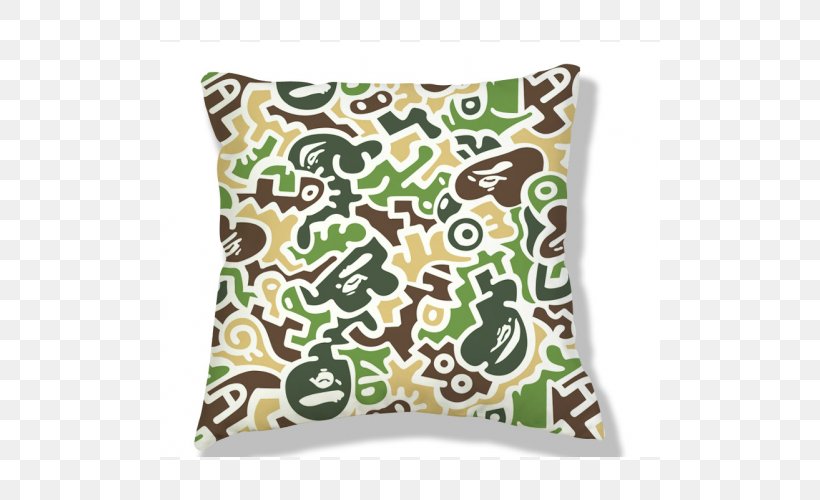 A Bathing Ape Art Canvas Cushion Pillow, PNG, 500x500px, Bathing Ape, Art, Brand, Canvas, Cushion Download Free