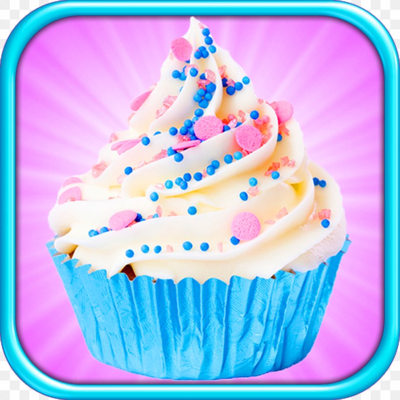Cupcake Yum! Make & Bake Dessert Maker Games FREE Buttercream Muffin, PNG, 1024x1024px, Cupcake, Baking, Baking Cup, Buttercream, Cake Download Free