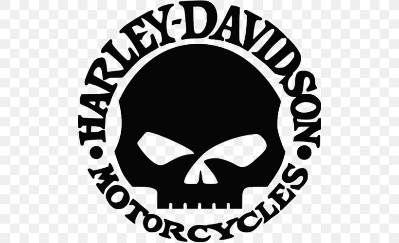Harley-Davidson Motorcycle Logo Sticker, PNG, 500x500px, Harleydavidson, Area, Arthur Davidson, Black, Black And White Download Free