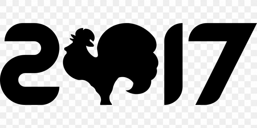 Rooster Chinese New Year Chinese Calendar Clip Art, PNG, 1920x960px, 2017, Rooster, Astrology, Black, Black And White Download Free