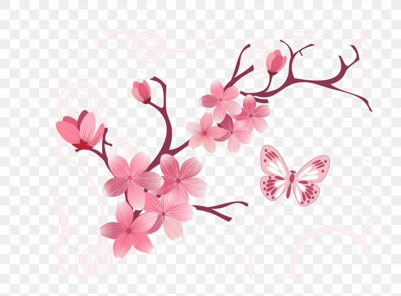 Cherry Blossom Cerasus Computer File, PNG, 6855x5062px, Cherry Blossom, Blossom, Branch, Cerasus, Floral Design Download Free