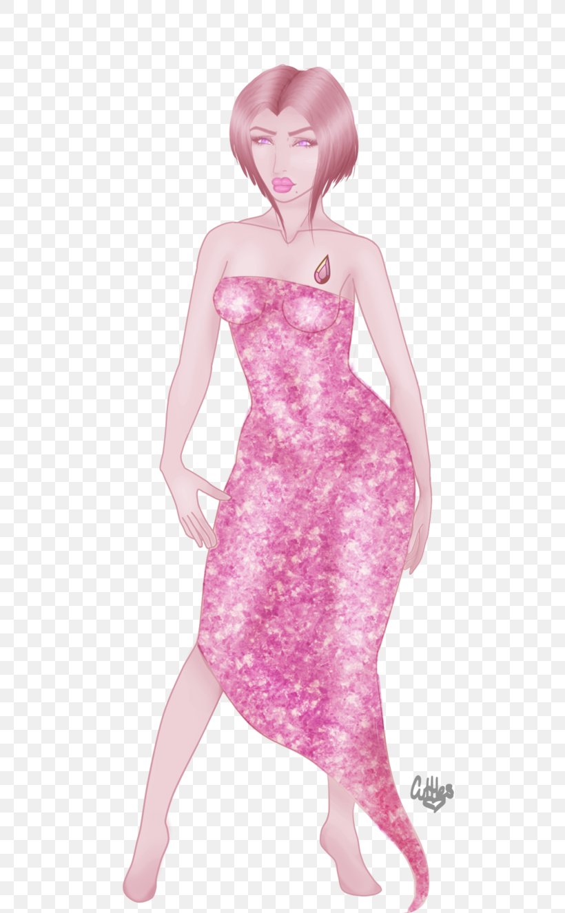 Gown Shoulder Pink M Character, PNG, 603x1326px, Watercolor, Cartoon, Flower, Frame, Heart Download Free